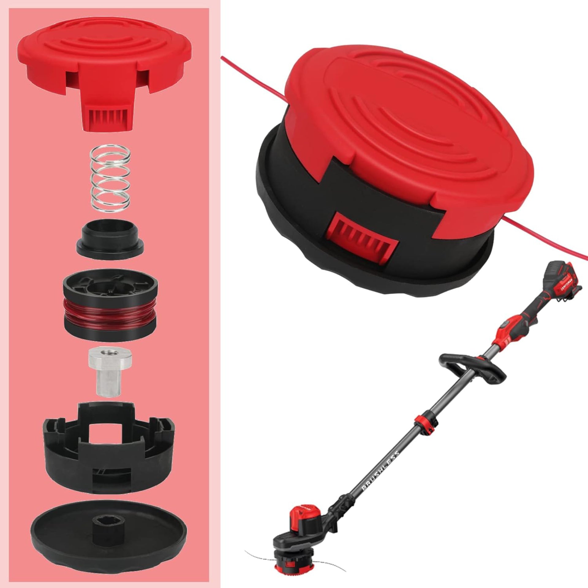 Eyoloty CMZST260H Replacement Trimmer Head Compatible with Craftsman CMCST920 CMCST960 CMCST960E1 Type 1,CMCST920M1 Qucikwind Weedwacker Series Cordless String Trimmer,With CMZST080TP 0.080" 20Ft Line