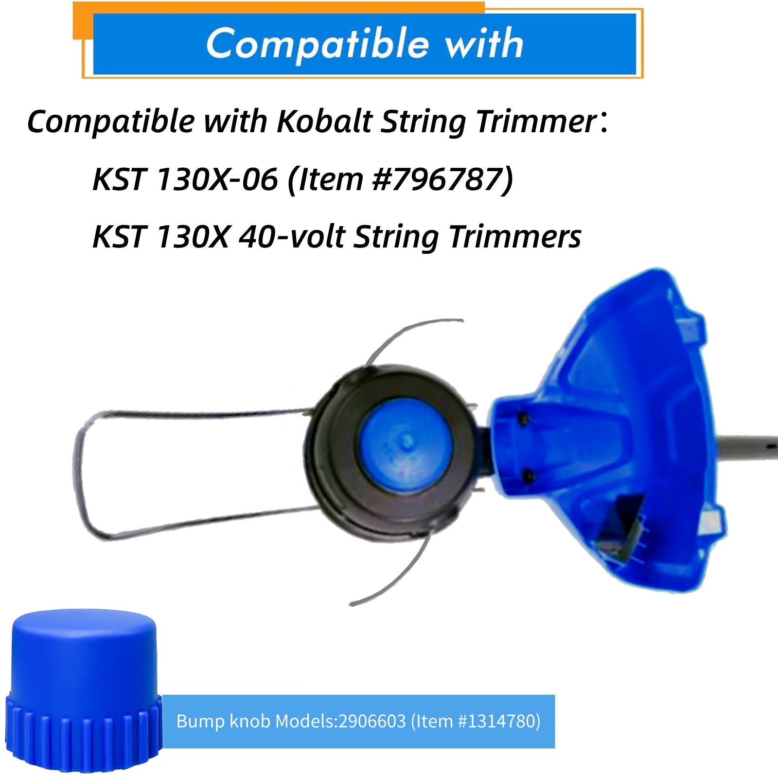 Eyoloty Plastic String Trimmer Replacement Bump Knob Compatible with Kobalt KST 130X-06 (Item #796787) and KST 130X 40-Volt String Trimmers,2906603 Ultra Durable Advanced Bump Knobs 4Pack
