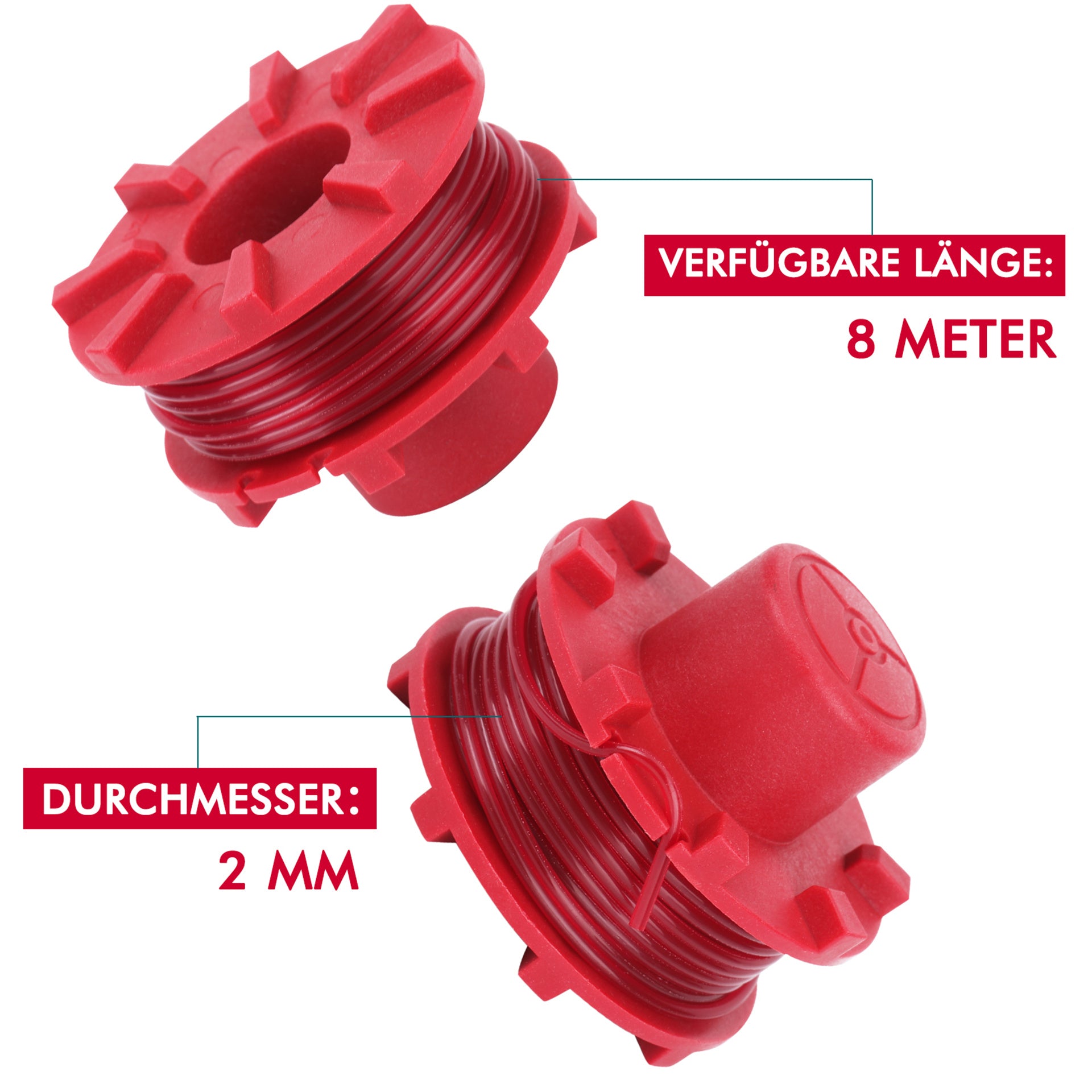 Eyoloty GE-CT 36/30 Li E Fadenspule passend für Einhell Akku-Rasentrimmer GE-CT 36/30 Li E Solo,AGILLO 36/255 BL, AGILLO 18/200 Ersatzfadenspule Länge 8 m, aus Nylon, Durchmesser 2 mm (3 Stücke)