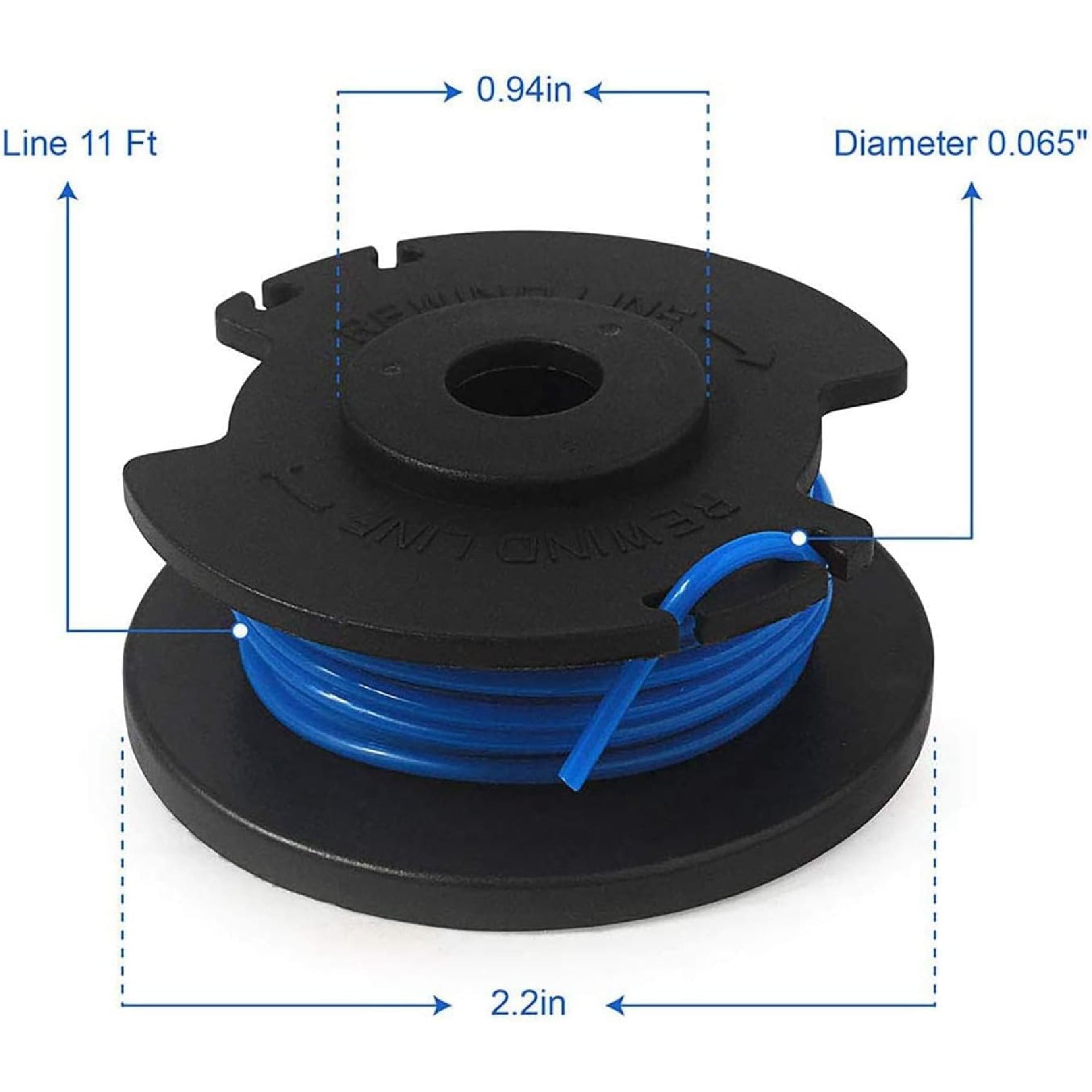 Eyoloty AC14RL3A String Trimmer Replacement Line for Ryobi One+18v, 24v, 40v Cordless Trimmers,11ft 0.065" Auto Feed Cordless Weed Eater Spools Line with AC14HCA Cap Covers Parts(6 Spools, 1 Cap)