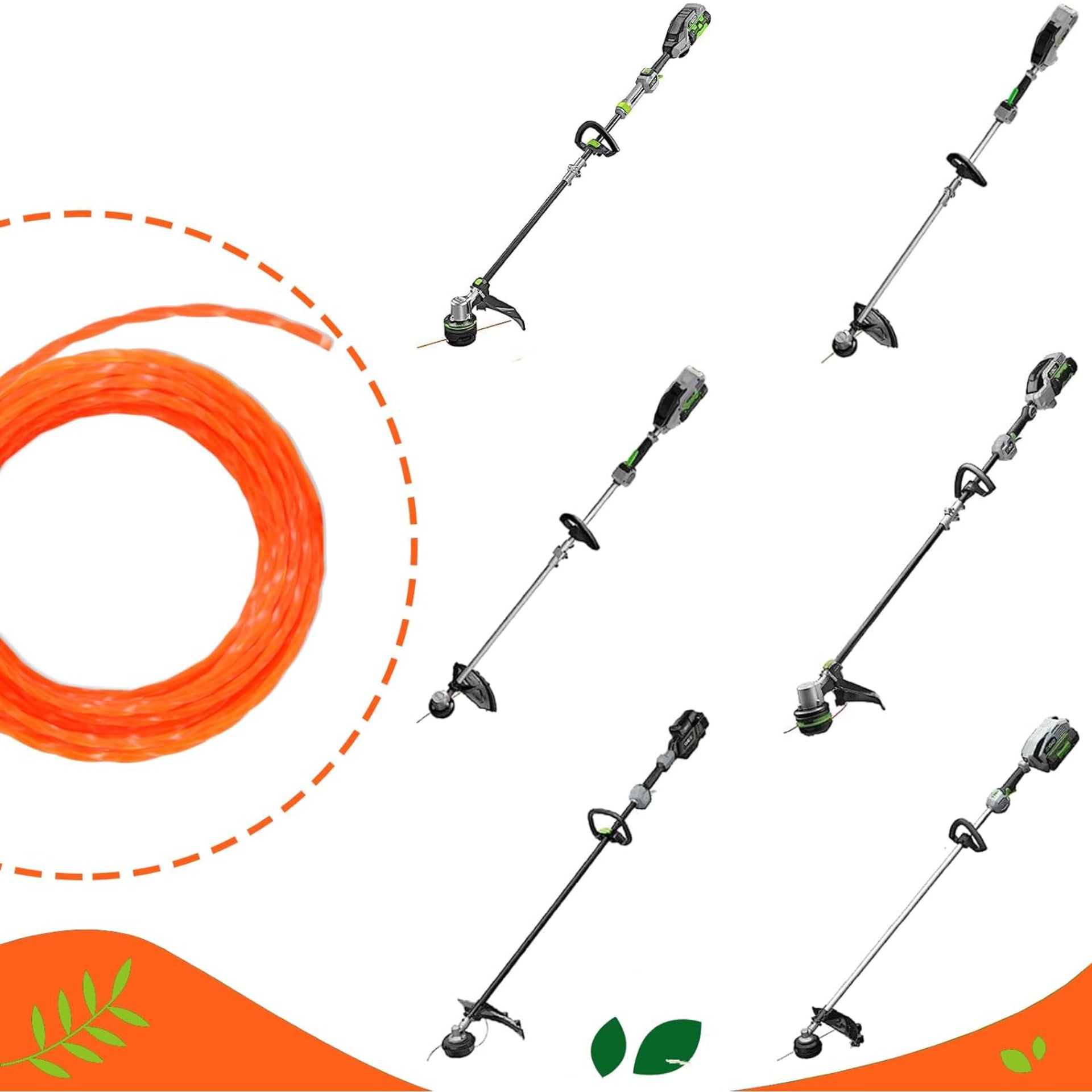 Eyoloty AL2420P AL2450S AL2470B AL2420PB 0.095" 183Ft Trimmer Line Compatible with EGO 56-Volt 15" ST1500 ST1500-S ST1500F ST1500SF STA1500 Trimmer & Multi-Head String Trimmer Attachment (12 Pack)