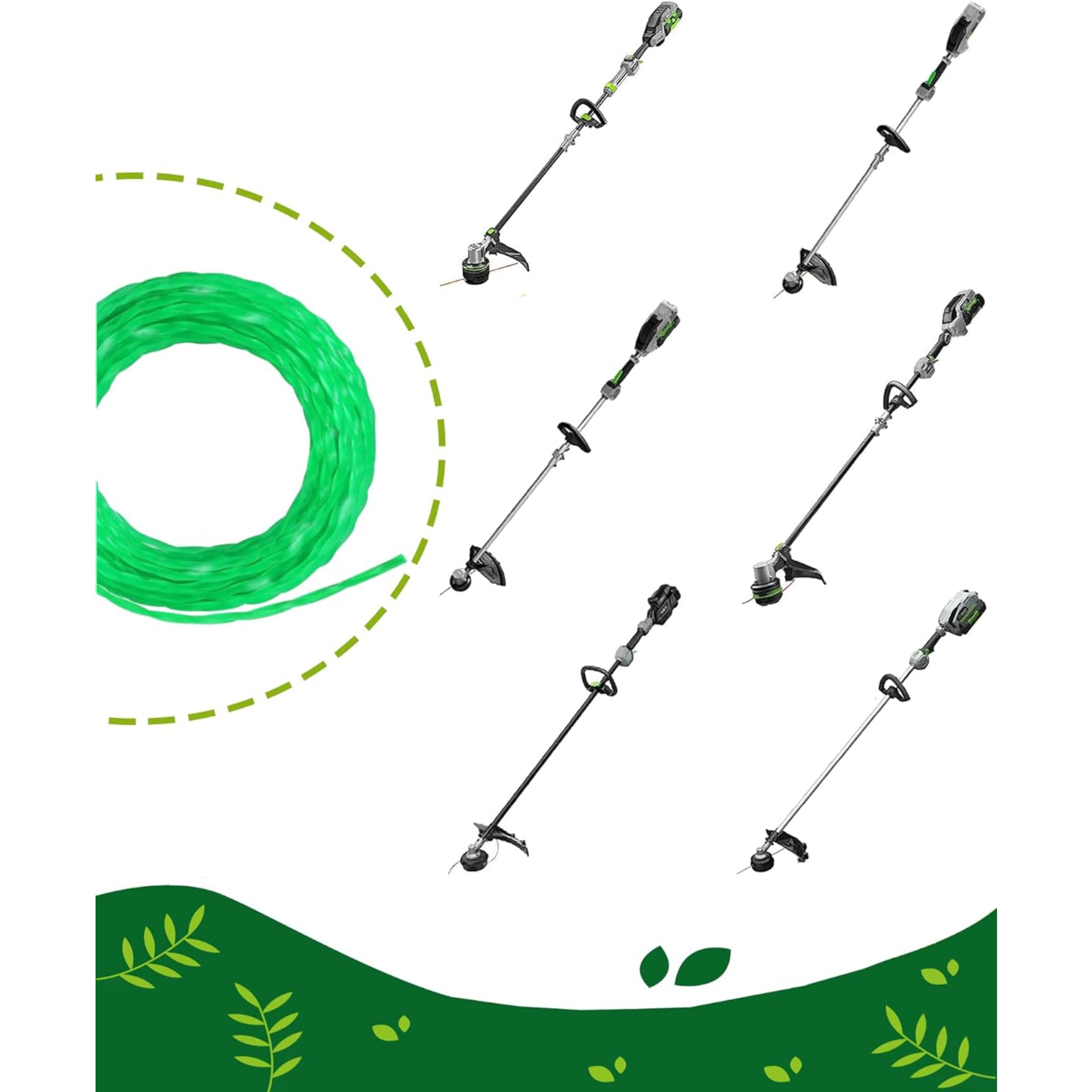 Eyoloty AL2420P Pre-Cut 0.095" 208Ft Twisted Line Compatible with EGO 56-Volt 15" ST1500 ST1500-S ST1500F ST1500SF STA1500 String Trimmer Weed Eater,AL2450S AL2470B AL2420PB Trimmer Line (12 Pack)