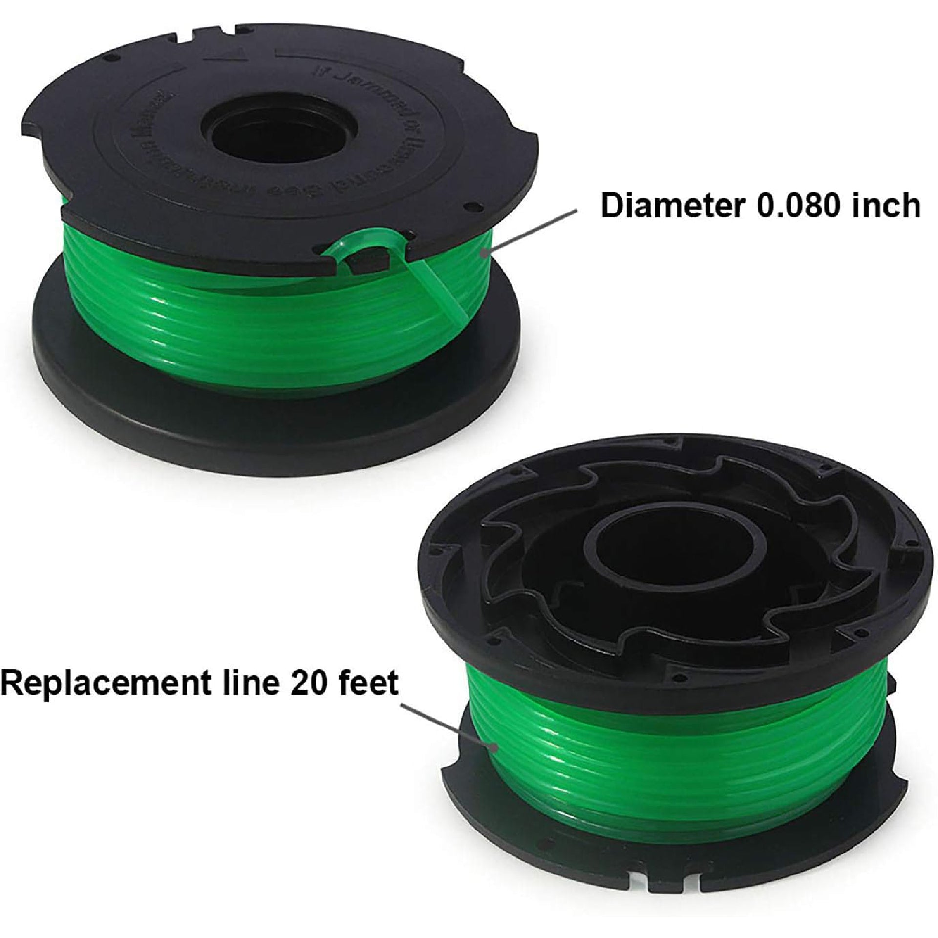 Eyoloty SF-080 Trimmer Replacement Spools Compatible with Black Decker SF-080-BKP GH3000 GH3000R LST540 LST540B Weed Eater 20ft 0.080" Edger Refills with 90583594 Cover Cap (4 Spool, 1 Cap)