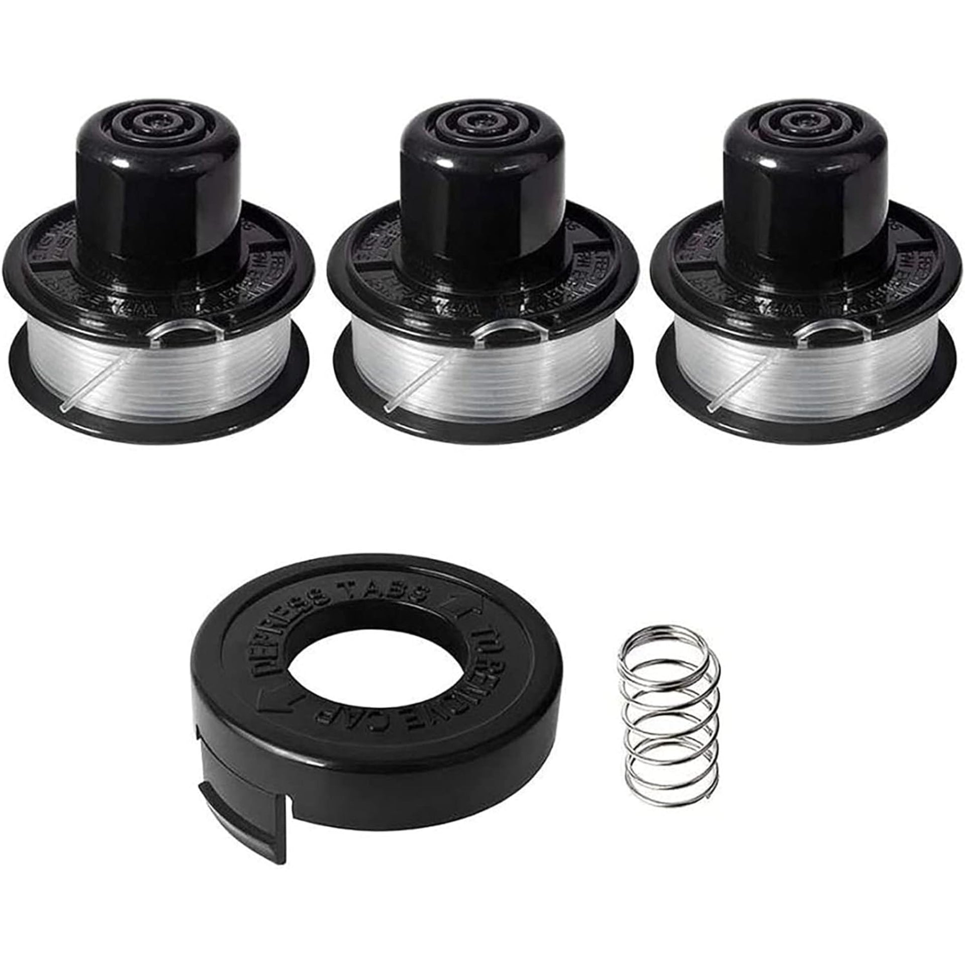 Eyoloty RS-136 Trimmer Spools Line 20ft 0.065" Compatible with Black Decker ST4500 ST1000 ST4000 GE600 CST800 ST6800 String Trimmer,Weed Eater Replacement Line Auto-Feed Spool with 682378-02 Cap