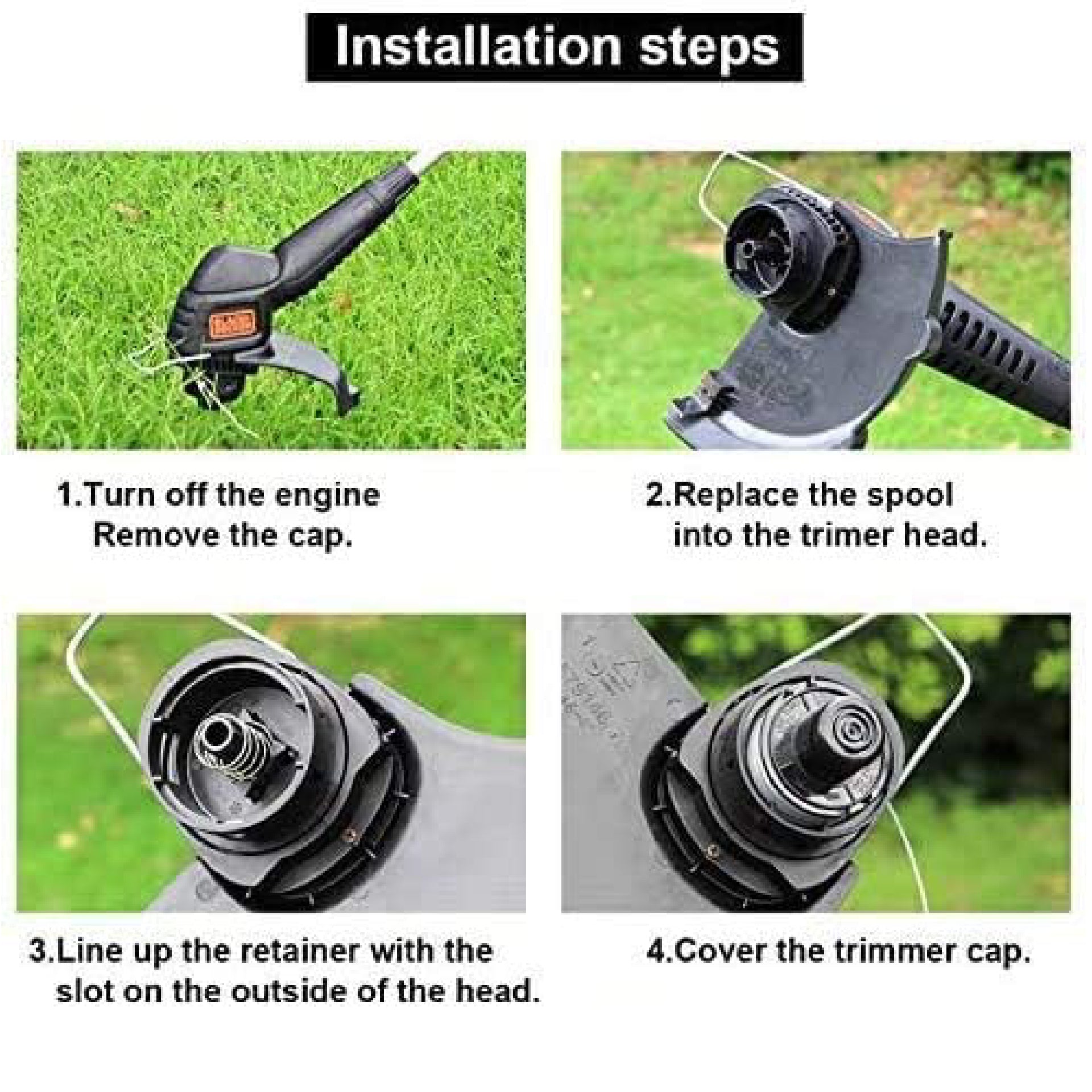Eyoloty RS-136 Trimmer Spools Line 20ft 0.065" Compatible with Black Decker ST4500 ST1000 ST4000 GE600 CST800 ST6800 String Trimmer,Weed Eater Replacement Line Auto-Feed Spool with 682378-02 Cap