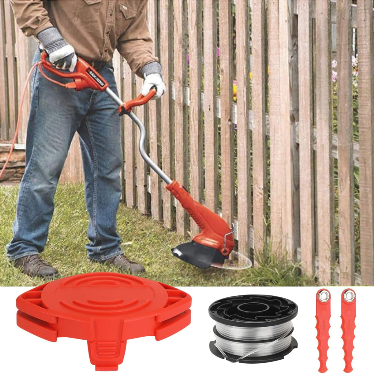 3 Stück Ersatzspulen DF-065 Für Black & Decker Rasentrimmer GH700, GH710, GH750 – Mit 11 M 0,2 Cm Nylonschnur Je Spule
