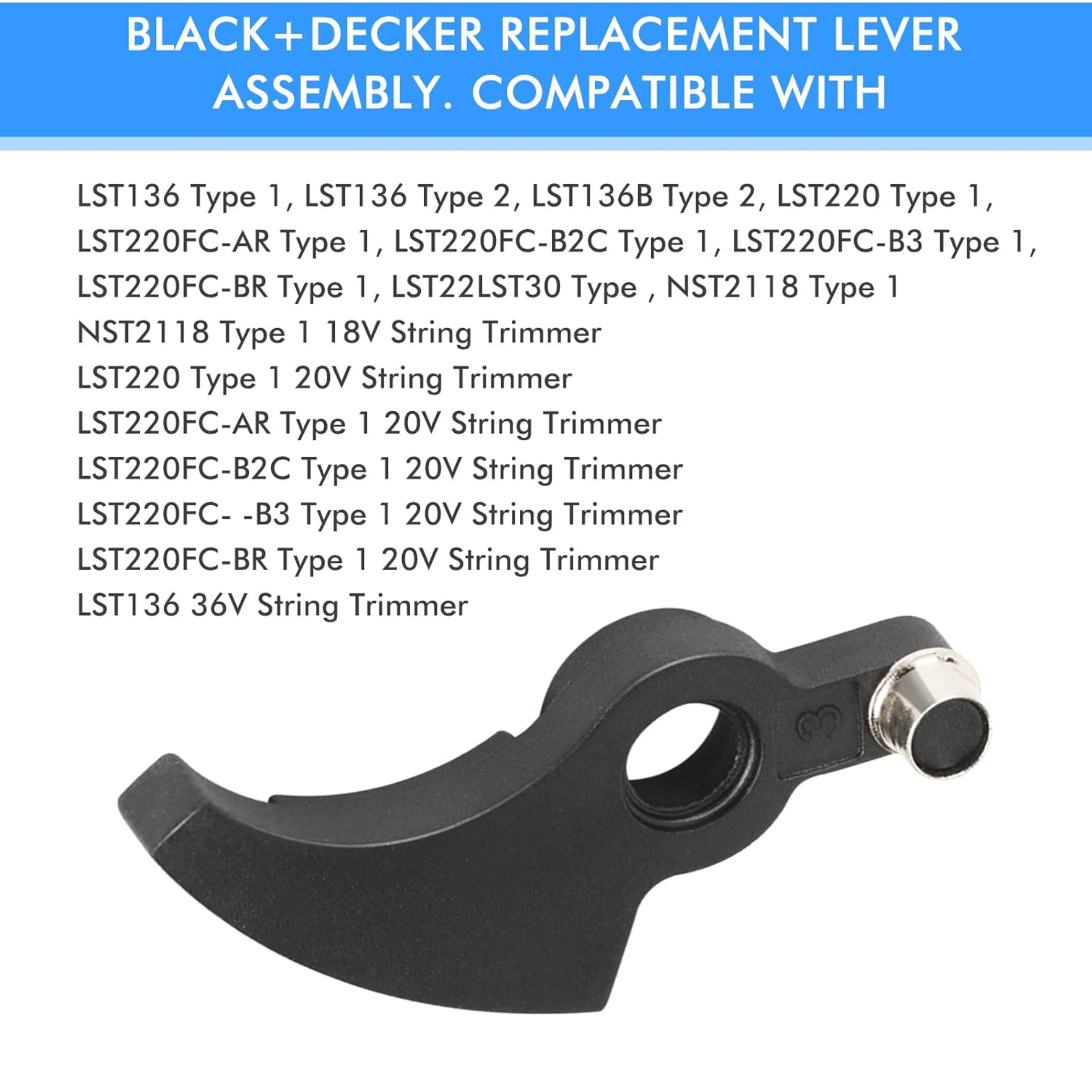 Eyoloty 90567077 Replacement Lever Assembly Compatible with Black Decker NST2118 LST220 LST136 Trimmer,Trimmer Lever Spool Ratchet Lever Black,String Trimmer Lever Replacement Part(8 Pack)