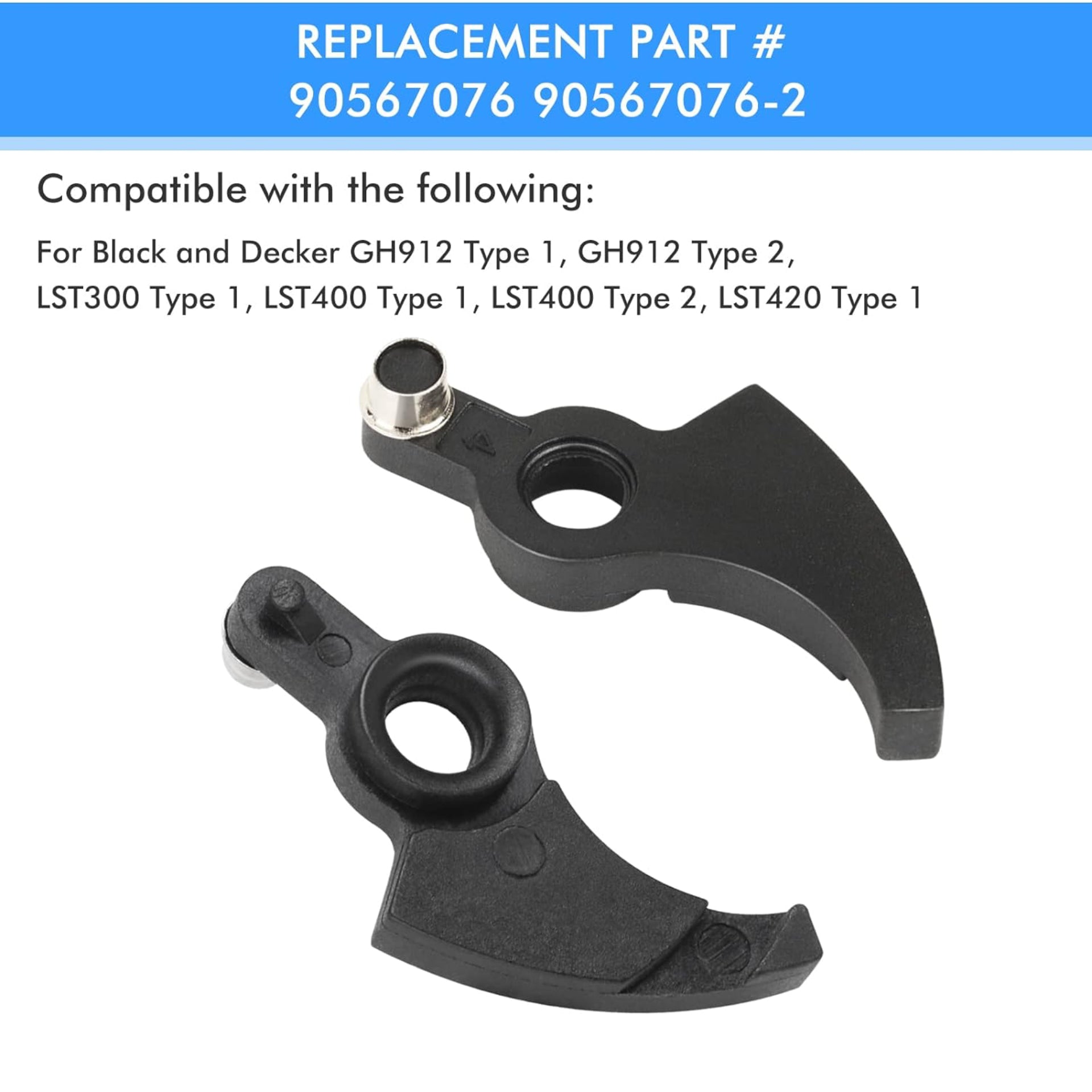 Eyoloty 90567076 Replacement Lever Assy Compatible with Black Decker GH912/LST300/LST400/LST420,90567076-2 Trimmers,Spool Ratchet Lever Easy Installation,String Trimmer Lever Assembly 8 Pack