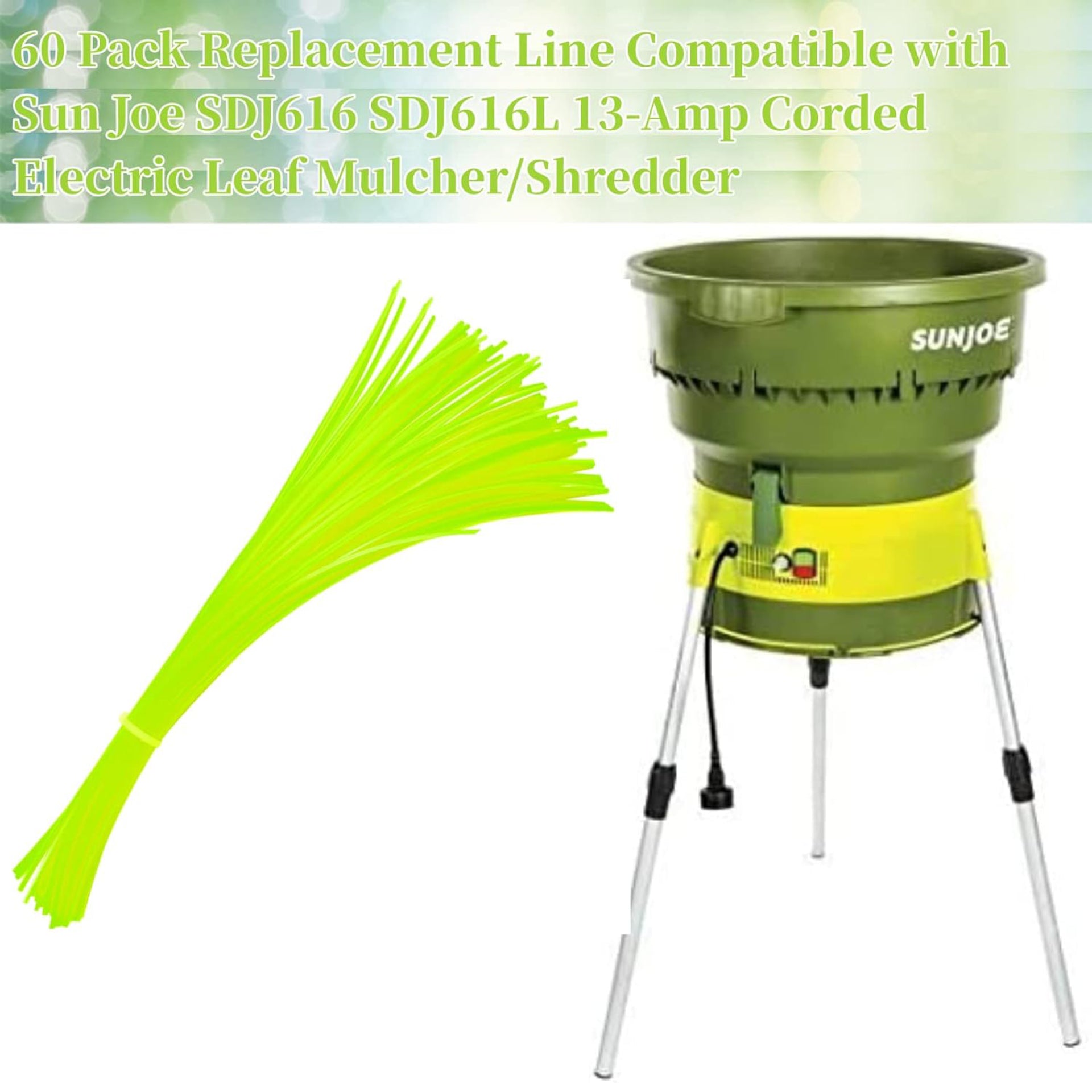 Eyoloty Replacement Line Flex-A-Line 60-Pack Compatible with Sun Joe SDJ616 SDJ616L 13-Amp Corded Electric Leaf Mulcher/Shredder