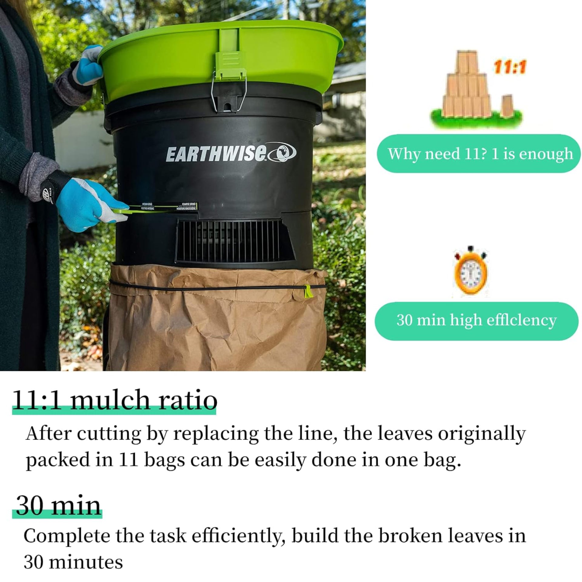 Eyoloty Replacement Line 60-Pack Compatible with Earthwise LM71313 Amp 13-Inch Corded Electric Leaf Mulcher/Shredder
