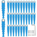 Eyoloty 32 Pack 2900719 Serrated Replacement Blades Compatible with Greenworks 2101602,2101602A,STBA40B210, 2101602,ST40B410,BST4000 String Trimmers Head,Flexible Blades with Screw Parts(37Pack)