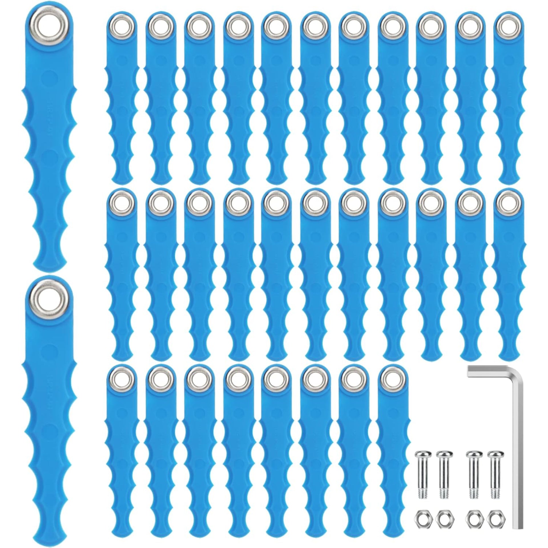 Eyoloty 32 Pack 2900719 Serrated Replacement Blades Compatible with Greenworks 2101602,2101602A,STBA40B210, 2101602,ST40B410,BST4000 String Trimmers Head,Flexible Blades with Screw Parts(37Pack)