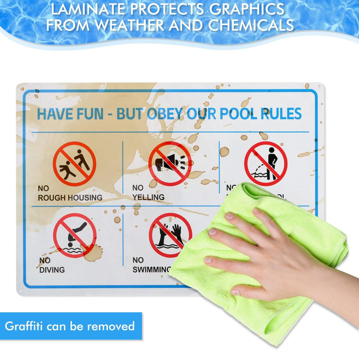 Large Pool Sign Eyoloty 18 x 12