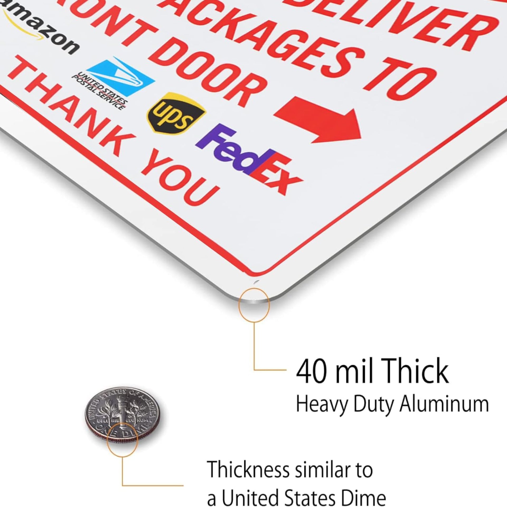 Eyoloty Package Delivery Sign Instructions,Delivery Amazon UPS FedEx Packages to Front Door,12" x 8" Aluminum Package Signs,Easy Mounting,Fade Resistance,Indoor/Outdoor Use(2 Pack)