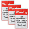 Eyoloty Not Responsible for Accidents or Injuries Sign,Enter at Your Own Risk Sign 12" x 8" .040 Aluminum Reflective Sign Rust Free Aluminum-UV Protected and Weatherproof,Indoor/Outdoor Use
