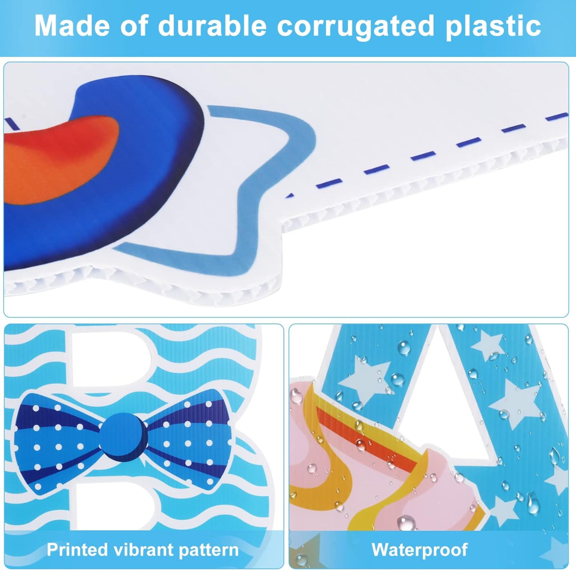 Eyoloty 11 Pcs Large It‘s A Boy Yard Signs with Stakes,Blue Baby Shower Gender Reveal Signs Decorations,Welcome Home Baby Sign Waterproof Corrguated Plastic,Not Fade,Outdoor Lawn Garden Party Use