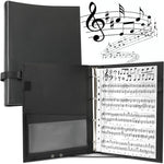 Eyoloty Notenmappe Chormappe Gesangsmappe für Notenblätter bis DIN A4,Kunstleder mit Handgurt und 24 Seite Taschen Clef, Für Notenblätter Instrumentalist Musiker - Füllmenge max. 200 Blatt