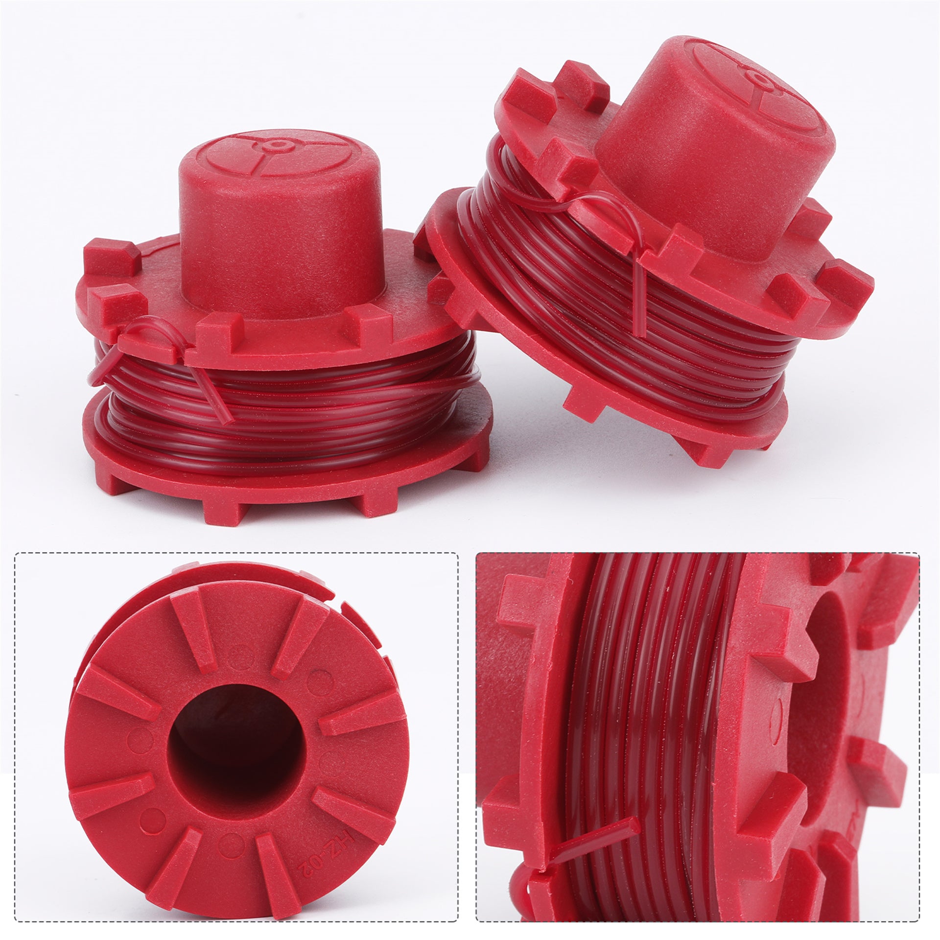 Eyoloty GE-CT 36/30 Li E Fadenspule passend für Einhell Akku-Rasentrimmer GE-CT 36/30 Li E Solo，AGILLO 36/255 BL, AGILLO 18/200 Ersatzfadenspule Länge 8 m, aus Nylon, Durchmesser 2 mm (3 Stücke)